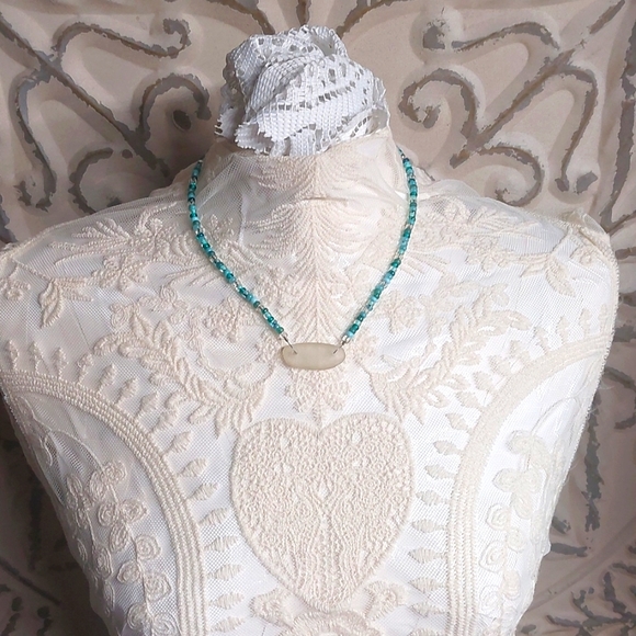 Beach Glass Necklace, Sea glass, Handcrafted by Rust Belt Raised, Turquoise - Picture 5 of 16